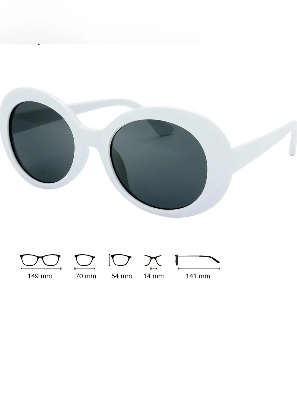 White oval sunglasses shade Barbie modcloth retro mod clout goggle round vintage